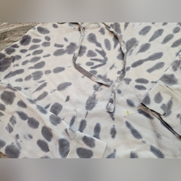 Marc New York Performance Tie-Dye Hoodie Women’s Large Gray White Pullover - Picture 2 of 11